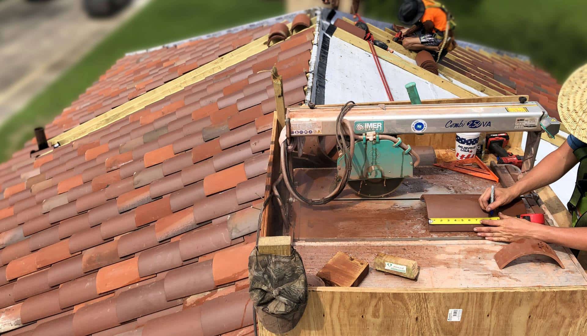 Clay tile roofing work